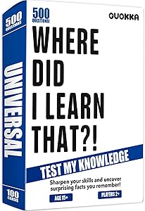 QUOKKA Trivia Card Games for Adults with 500 Questions – Party Board Games for Adults, Tee