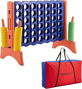 Amazon Basics Junior 4-to-Score Giant Premium Plastic Party Game for Kids & Adults, In