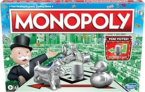 Monopoly Game, Family Board Games for 2 to 6 Players & Kids Ages 8 and Up, Includes 8