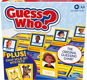 Hasbro Gaming Guess Who? Board Game, with People and Pets Cards, The Original Guessing Gam